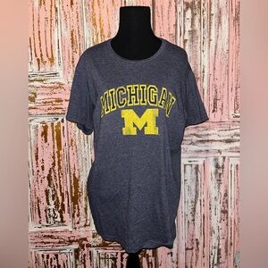 Original Retro Brand Navy and Yellow Michigan Tee